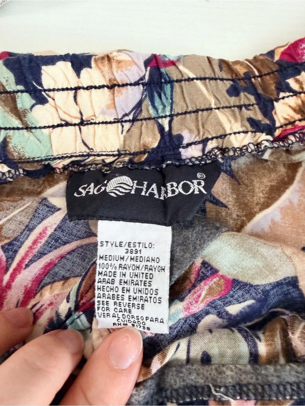 Vintage Sag Harbor Tropical Button Front Midi Skirt